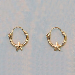 10mm Star Hoop Earrings - X1112