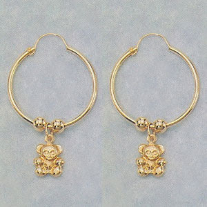 Teddy Bear Dangling Earrings - X1346