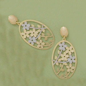 Tri-color Floral Post Earrings - X2197