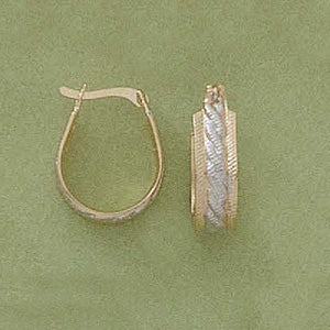 Two-tone Weave Hoop Earrings - X2262