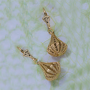 Dangling Ornamental French-back Earrings - X2351