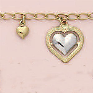 7.5" Two-tone Hearts Bracelet - X4377