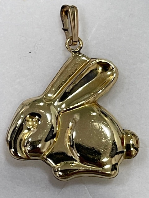 Puffed Bunny Rabbit Pendant - X5345