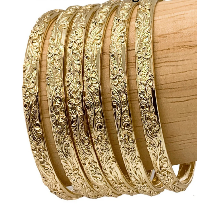 5mm 3D Floral Heavy Bangle - XB441 – SUNSHINE JY