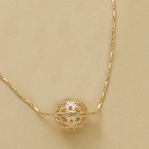 18" Corrugated ball Necklace - X6163