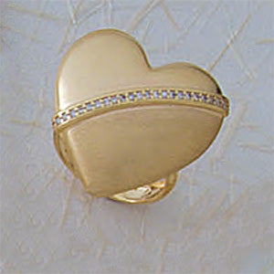 CZ Satin Heart Ring - XR594