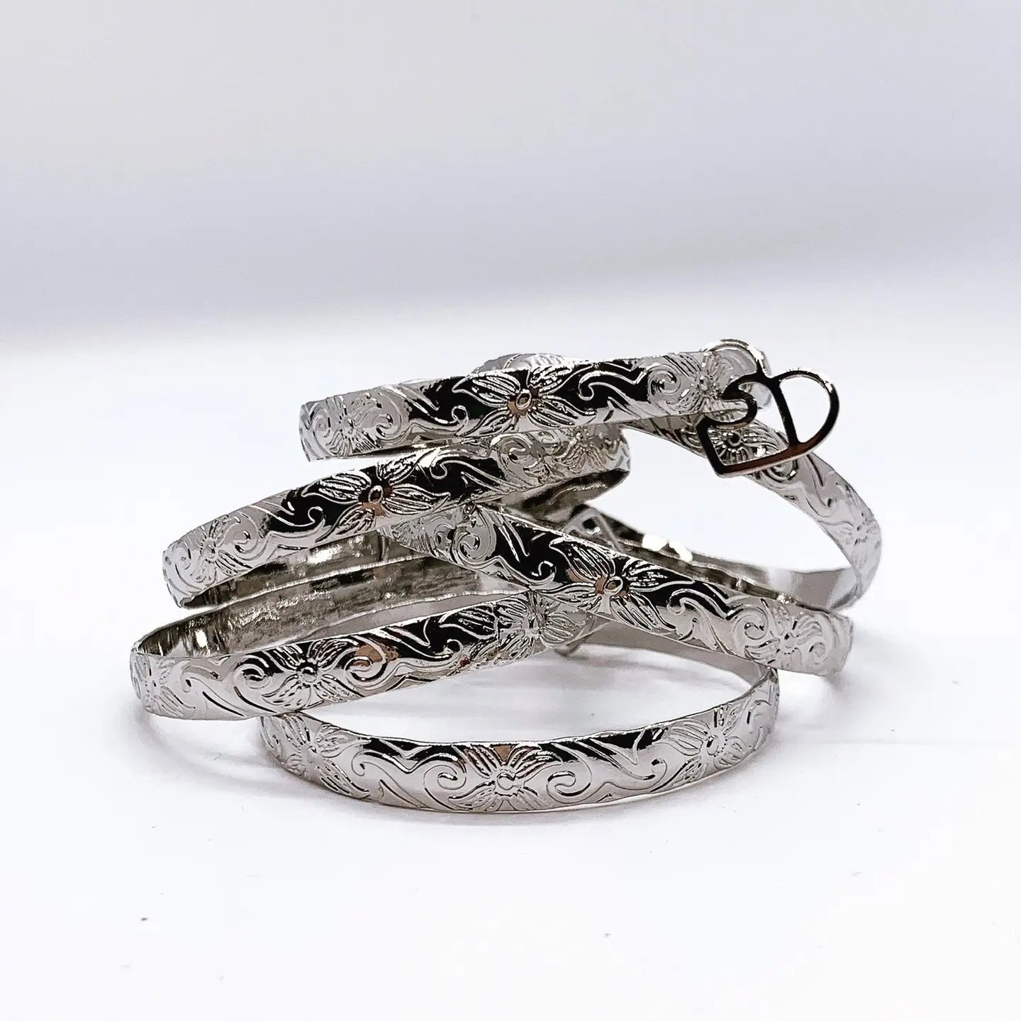 SS 7mm "Large Rose" Bangle - XB474