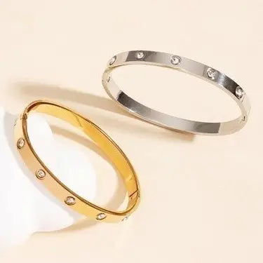 8mm CZ Open & Close Bangle - XB448
