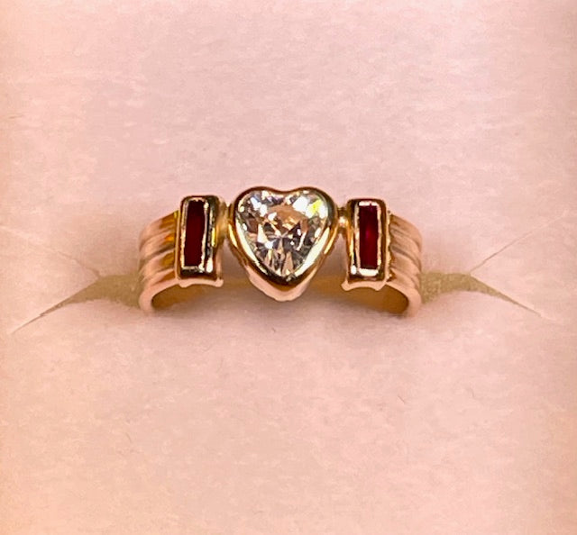 Austrian Crystal Heart Ring - XR192