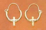 Petite Cross Hoop Earrings - X1373