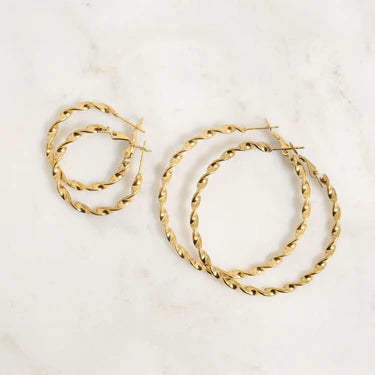 50mm Twist Hoop Earrings - X2519
