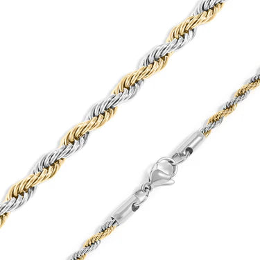 Two-tone 5 mm French Rope Necklace - X3309