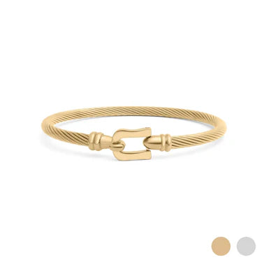 Buckle Clasp Bangle Bracelet - XB473