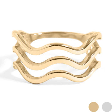 Triple Wave Geometric Ring - XR667