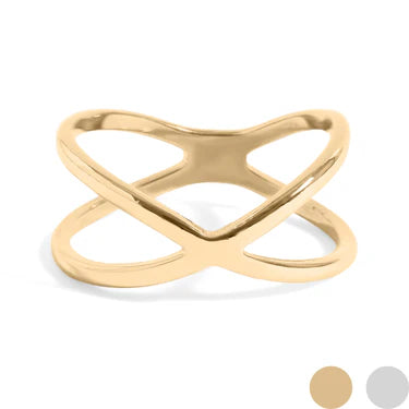 Atomic X Criss Cross Geometric Ring - XR668