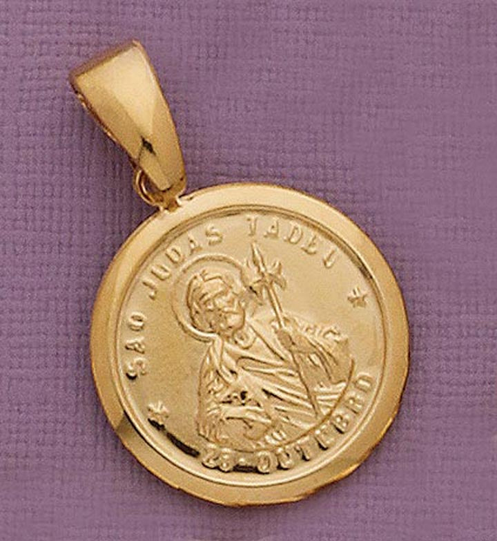 Round 20mm Saint Judas Religious Charm - X5827