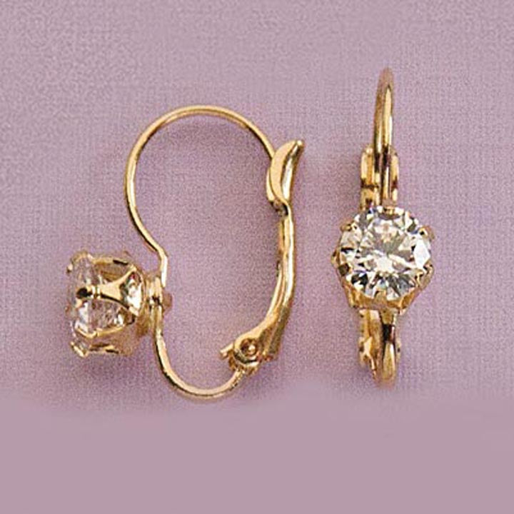 6mm CZ Lever-Back Earrings - X1981