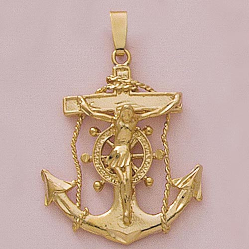 Crucifix Anchor Religious Pendant - X5730