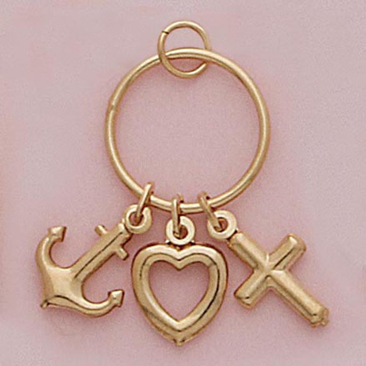Cross, Anchor, Heart Religious Charm - X5829