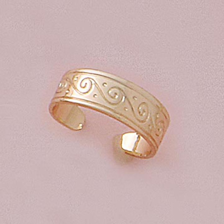 Scroll Etched Toe Ring - XR622
