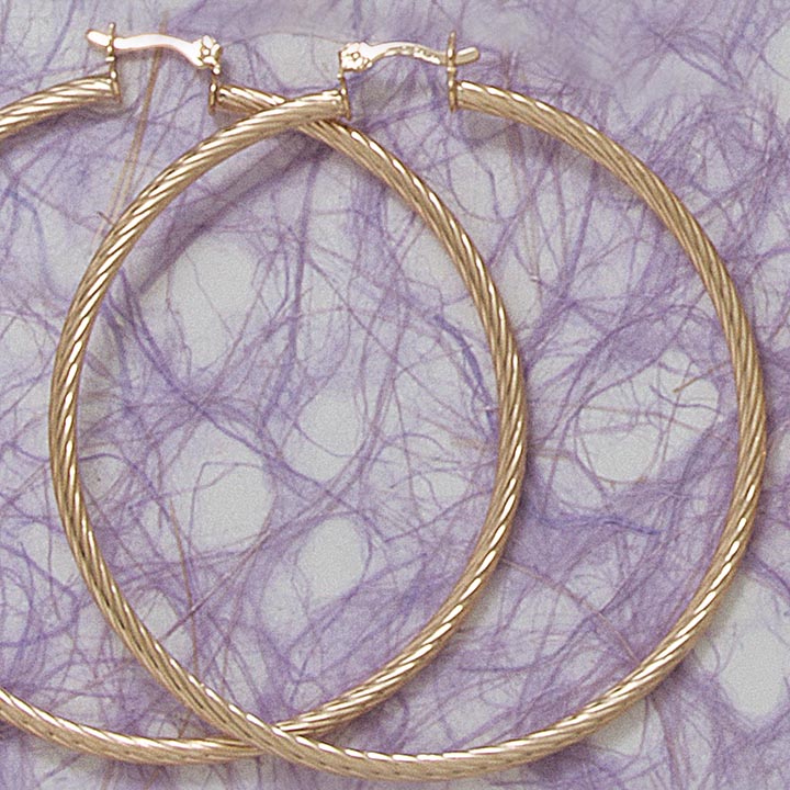 Twisty Large 60mm Hoop Earrings - X2307