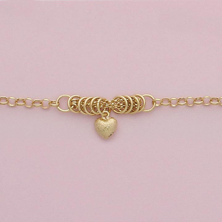 Fancy Heart Charm 10" Anklet - X4405