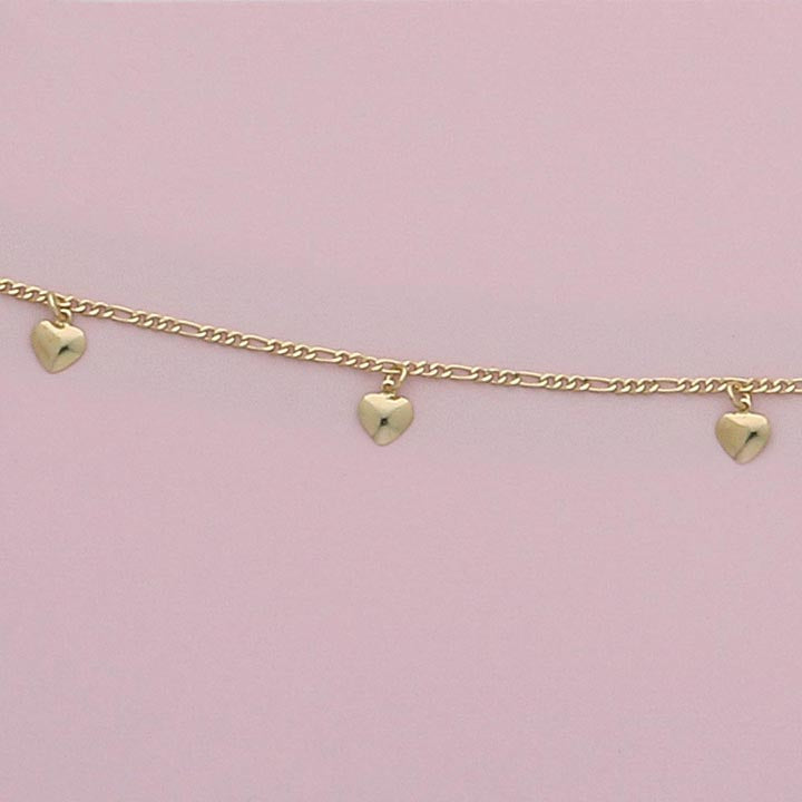 Dangling Hearts 10" Anklet - X4403