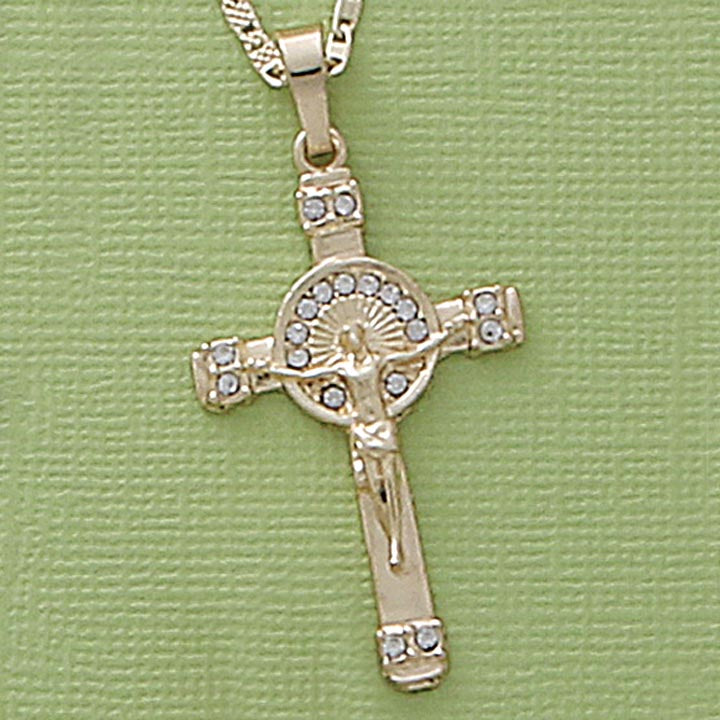 40mm CZ Crucifix Pendant - X5801
