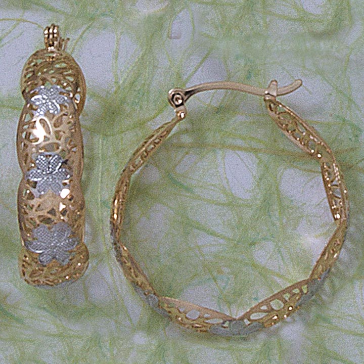 Two-Tone 25mm Hoop Earrings - X2318