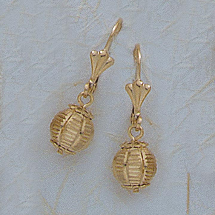 9mm Etched Ball French-Back Earrings - X2324