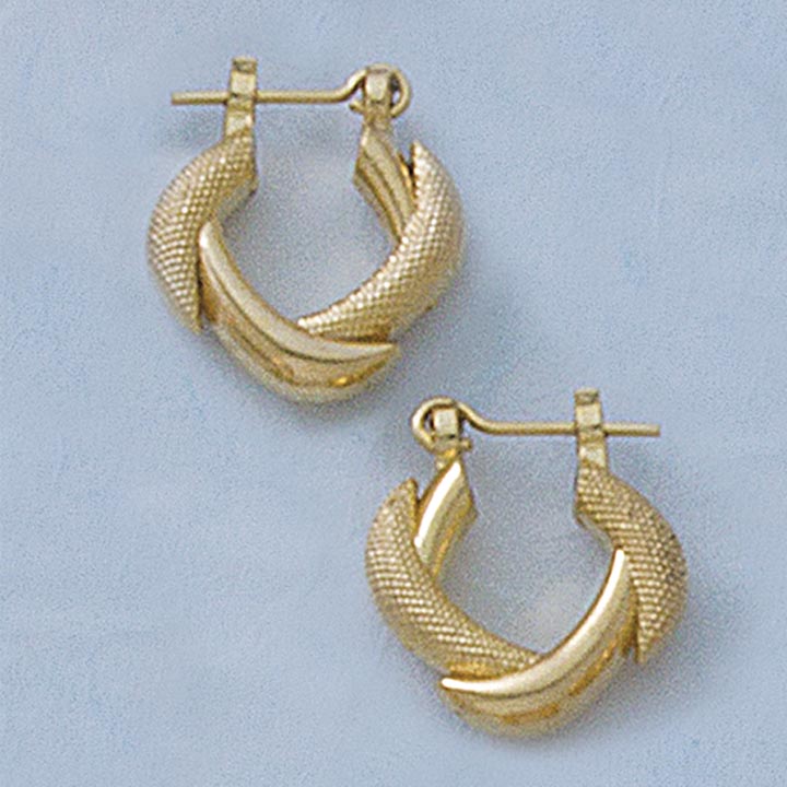 18mm Twist Puffed Earrings - X1885