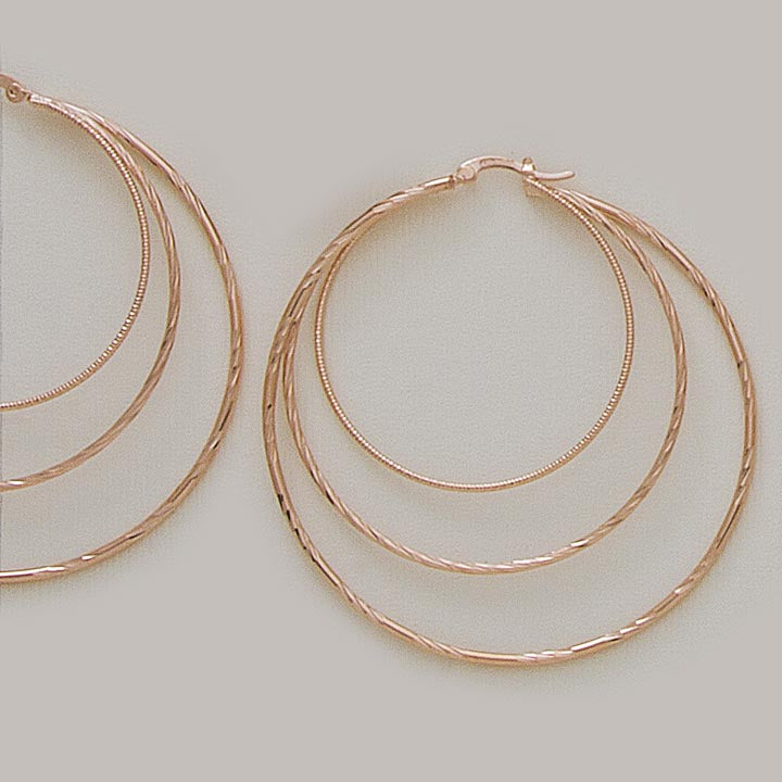 60mm Triple-Hoop Large Earrings - X2296