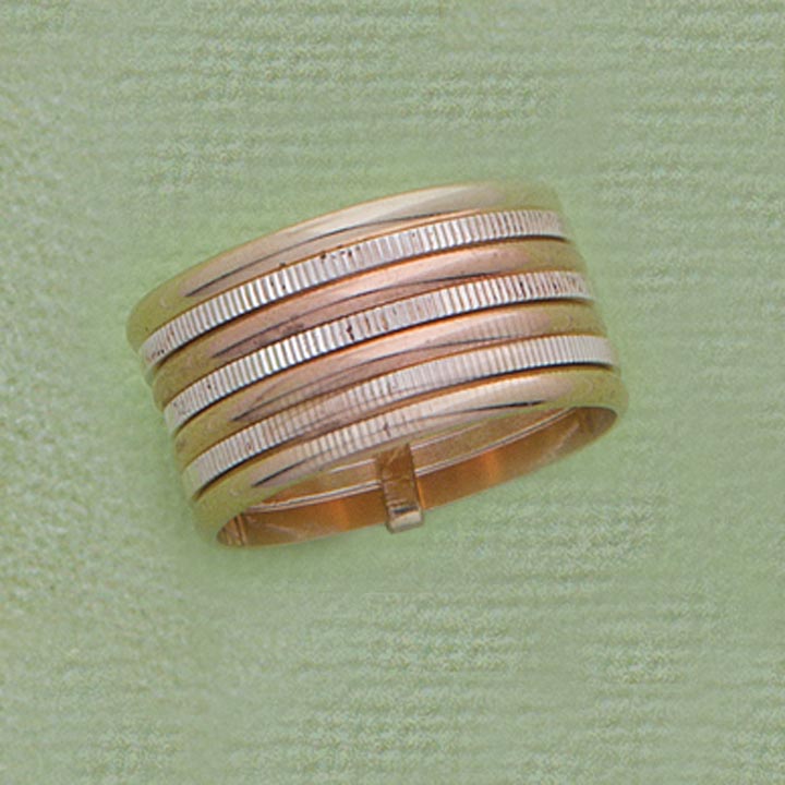 Tri-Color Seven Band Ring - XR606