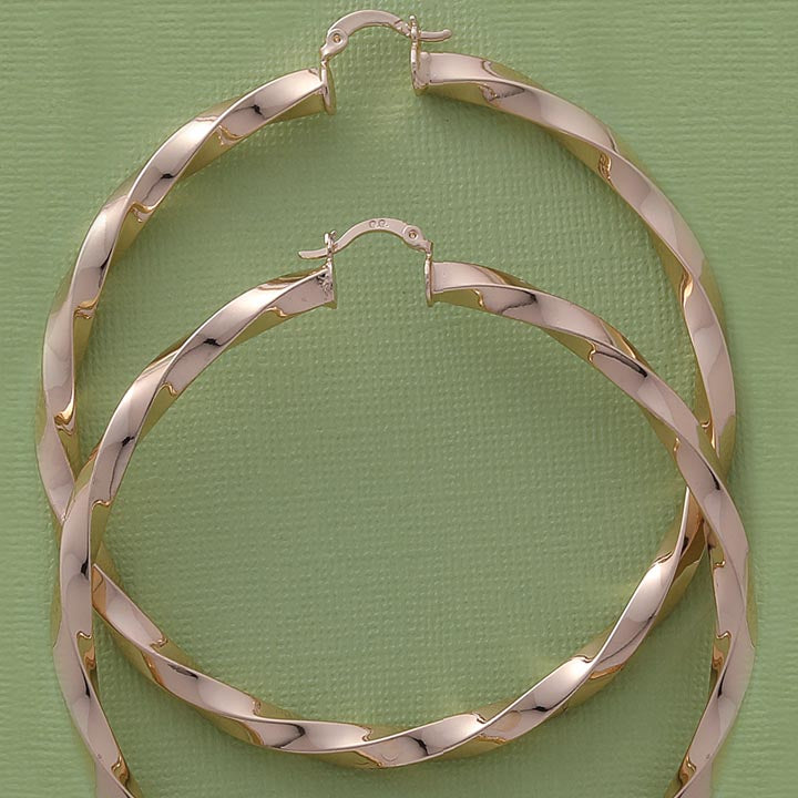 78mm Large Twist Hoop Earrings - X2421