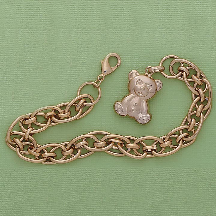 8" Puffed Teddy Bear Bracelet - X4382