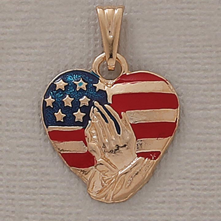 19mm God Bless the USA Enamel Pendant - X5818