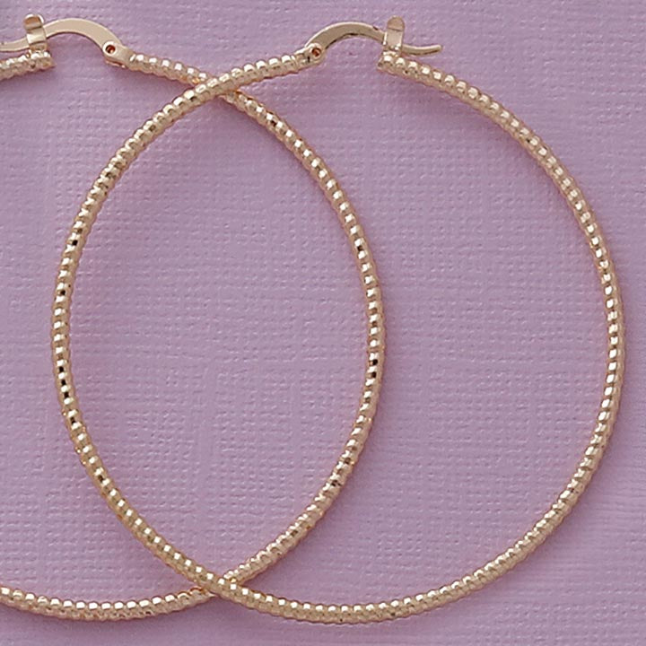 58mm Beaded Hoop Earrings - X2478
