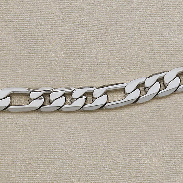12mm SS Figaro Bracelet or Necklace - X3292