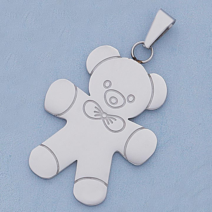 Large 38mm SS Teddy Bear Pendant - X5862