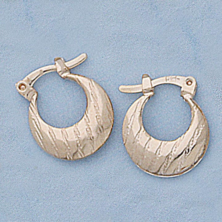 Small 16mm Etched Puffed Earrings - X2493