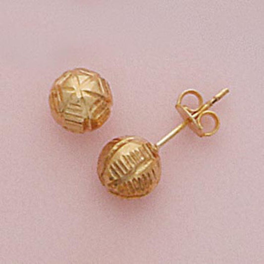 8mm Etched Ball Post Earrings - X2482