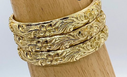 10mm 3D Floral Bangle - XB442