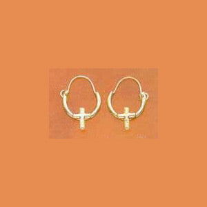 10mm Cross Hoop Earrings