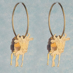 Cow 3D Endless Hoop Earrings - X1227
