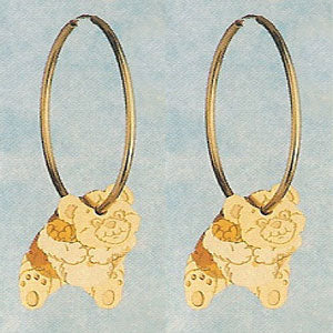 Dangling 3D Teddy Bear Earrings - X1228