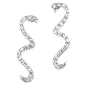 SS CZ Snake-like Drop Earrings - X1752