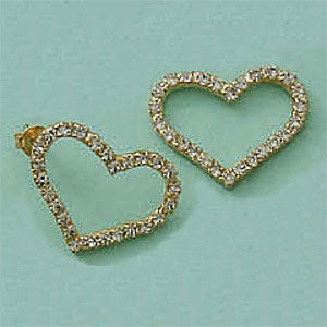 CZ Heart Post Earrings - X1928