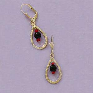 FrenchBack Drop Azabache Good Luck Earrings - X1938