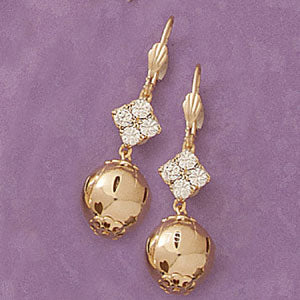 Crystal Dangling Ball Earrings - x2098