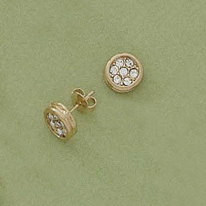 Crystal Button Post Earrings - X2252